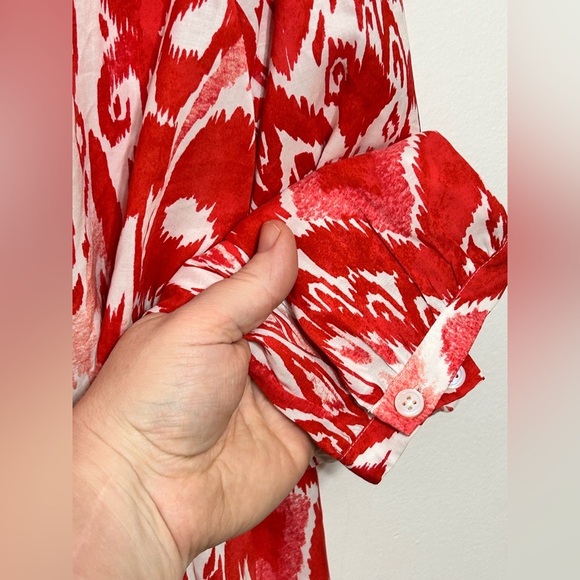 Chicos Boho Ikat Tassel Accent Popover Blouse Womens Size 20-22 - Picture 9 of 14